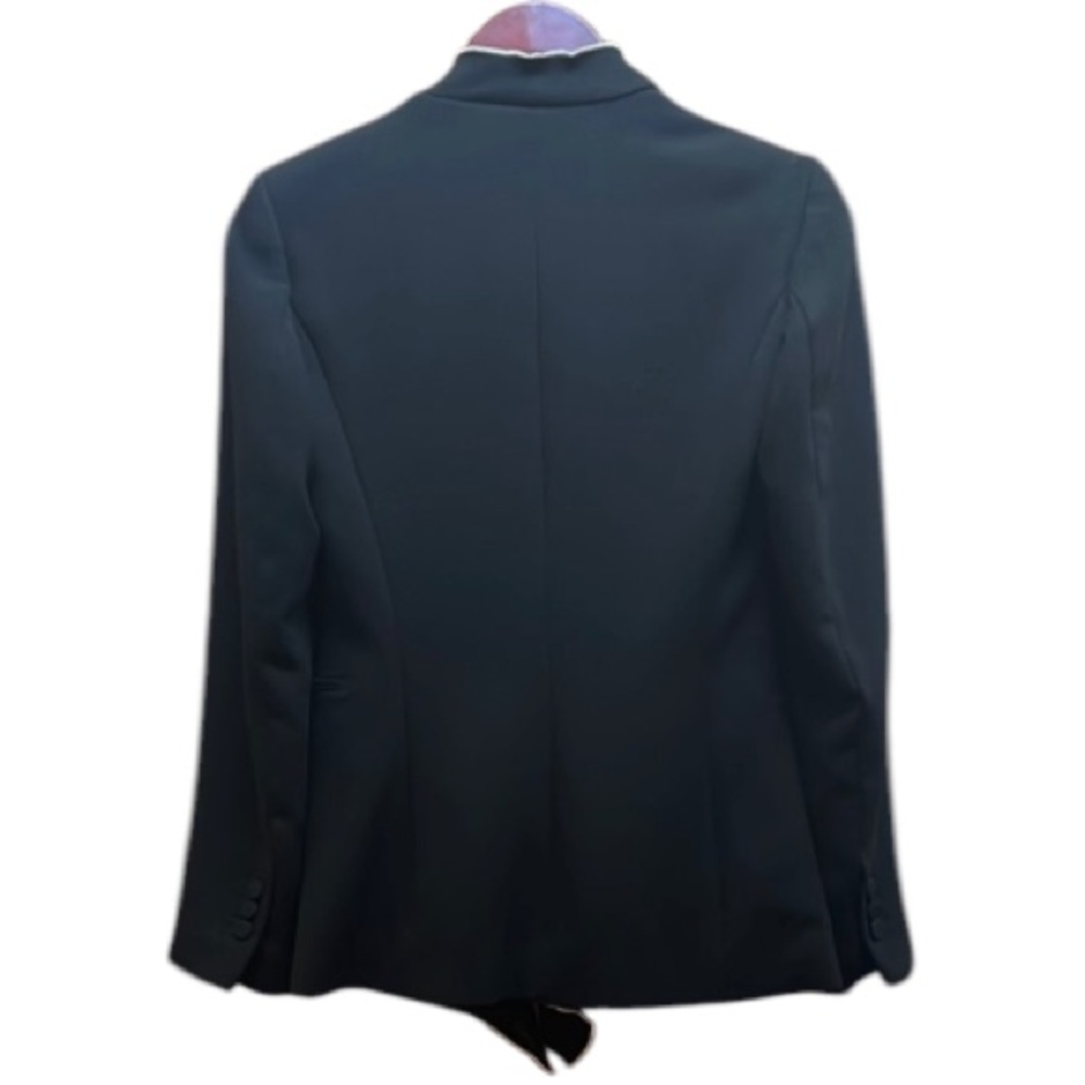 Zara Basic Blazer W/ Ruffle Lapel Collar, Contras… - image 7